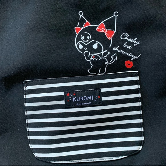 Sanrio Kuromi black tote bag with an ID case - Picture 3 of 10